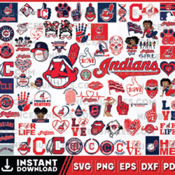 Cleveland Indians Team Bundles Svg, Cleveland Indians Svg, MLB Team Svg, MLB Svg, Png, Dxf, Eps, Jpg, Instant D