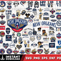 New Orleans Pelicans Team Bundles Svg, New Orleans Pelicans svg, NBA Teams Svg, NBA Svg, Png, Dxf, Eps, Instant