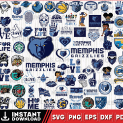 Memphis Grizzlies Team Bundles Svg, Memphis Grizzlies svg, NBA Teams Svg, NBA Svg, Png, Dxf, Eps, Instant Download