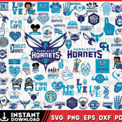 Charlotte Hornets Team Bundles Svg, Charlotte Hornets svg, NBA Teams Svg, NBA Svg, Png, Dxf, Eps, Instant Downl
