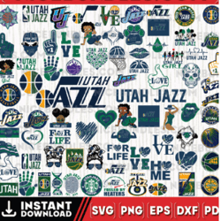 Utah Jazz Team Bundles Svg, Utah Jazz svg, NBA Teams Svg, NBA Svg, Png, Dxf, Eps, Instant Download