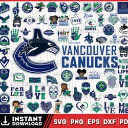Vancouver Canucks Team Bundles Svg, Vancouver Canucks Svg, NHL Svg, NHL Svg, Png, Dxf, Eps, Instant Download
