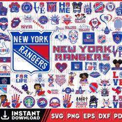 New York Rangers Team Bundles Svg, New York Rangers Svg, NHL Svg, NHL Svg, Png, Dxf, Eps, Instant Download