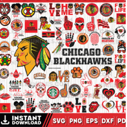 Chicago Blackhawks Team Bundles Svg, Chicago Blackhawks Svg, NHL Svg, NHL Svg, Png, Dxf, Eps, Instant Download