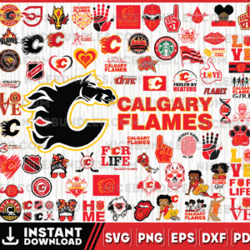 Calgary Flames Team Bundles Svg, Calgary Flames svg, NHL Svg, NHL Svg, Png, Dxf, Eps, Instant Download