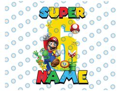 Personalized Name And Age Super Mario Birthday Png, Custom Mario Png, Super Mario Family Birthday Party Png, Digital Dow