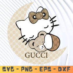 Logo gucci hello kitty disney Brand Svg, Fashion Brand Svg, moon gucci logo Silhouette Svg File Cut Digital Download
