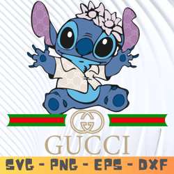 Logo gucci stitch disney Brand Svg, Fashion Brand Svg, stitch gucci logo Silhouette File Cut Digital Download