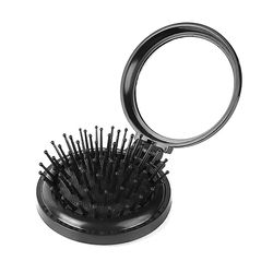 Hair Brush with Mirror,Round Mini Compact Massage Comb for Purse/Pocket,Travel