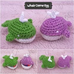Colourful Whale Creme Egg Cosies Amigurumi Crochet Patterns, Crochet Pattern