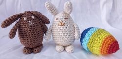 Bunny or Rainbow Creme Egg Cover Amigurumi Crochet Patterns, Crochet Pattern