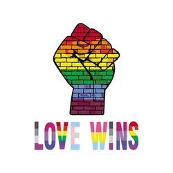 Love Wins Raised Fist, LGBT Svg, Gay Pride, Awareness Month, Cricut File