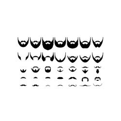 Set 28 Designs Isolated Vector Facial Hair Style Svg