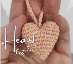 Heart Keychain Amigurumi Crochet Patterns, Crochet Pattern