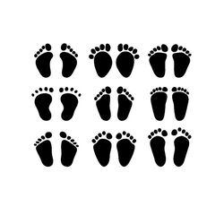 Black Footprints Baby Vector Bundle svg, Family Svg, Black Footprints Baby Vector Bundle Vector, Black Footprints Baby V