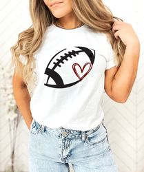 football shirt, football t-shirt, football heart shirt, game day shirt, cute football shirt, football season tee