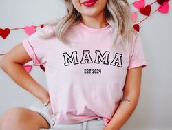 mama personalized shirt,momma est 2024 new mom,pregnancy reveal gift,baby announcement gift for mom,mothers day gift,mam