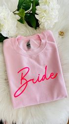 Personalized Gift For Bride Sweatshirt,Puff Print Sweatshirt,Bride Sweatshirt,Custom Bride Sleeve,Engagement Gift,Unique