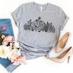 valentines gift, Floral Sweatshirt, Wild Flowers Sweatshirt, Flower Sweatshirt, Botanical Hoodies, Nature Lover Shirt, v