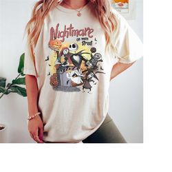 Vintage The Nightmare Before Christmas Shirt, Nightmare On Main Street Shirt, Disney Halloween Comfort Colors Shirt, Hal