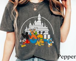 Mickey and Friends Disney Castle 2024 Comfort Colors Shirt, Disney Fam
