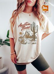 Austin Texas Comfort Colors Oversized Shirt, Texas Vintage Inspired Graphic T-shirt, Cowboy Shirt