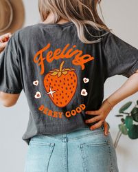 Feeling Berry Good Oversized Vintage T-Shirt, Comfort Colors T-Shirt, Vintage Inspired Strawberry T-Shirt