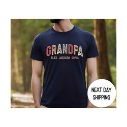 Christmas gift for Grandpa Shirt, Custom Grandpa and Grandkids Shirt, Grandpa Birthday Gift, Grandpa Pregnancy Announcem