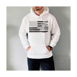 Grilling Sweatshirt, Grill father Gift, Funny Grill Gift, Grilling Gift Dad Grandpa, American Flag hoodie, Fathers Day G