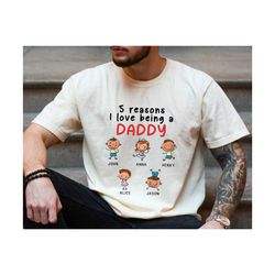 Personalized Daddy Shirt with Kids Name, Custom Gift for Daddy, Fathers Day Gift for Dad, Dad Birthday Gift, Dad Gifts f