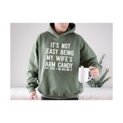 wifey's arm candy, unique gift for husband, arm candy couple, funny couple shirt, husband hoodies, mens sweatshirt, happ