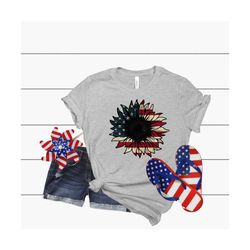 Patriotic Sunflower, 4th of July Sunflower Shirt, Women's July 4th, America Y'all, Memorial Day Shirt, 4th July Shirt, S