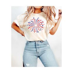 Firework USA Shirt, 4th Of July Shirt, Independence Day Shirt, Gift For American, Red White Blue Shirt, Patriotic Shirt,
