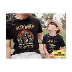 Father Children The Dadalorian Shirt, This Is The Way Personalized Shirt For Dad With Kids, Funny StarWars Tee, father d