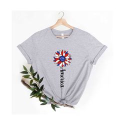 Amerika Sonnenblume Shirt, USA Flagge Blumen Shirt, Geschenk fr Amerikaner, Freiheit Shirt, Unabhngigkeit Shirt, Sonnenb
