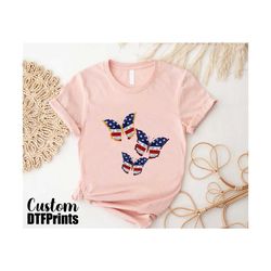 23052024QC58American Butterflies Shirt, Patriotic Butterflies Tee, American Flag Butterflies Freedom Shirt, Girls 4th Of