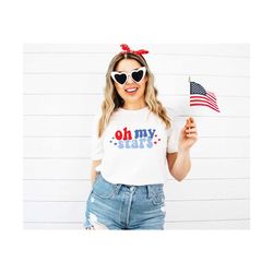 Oh My Stars Shirt, 4th of July Shirt, Fourth of July Shirts, Rainbow 4th of July TShirt, For Women, 4th Of July Kids Tod