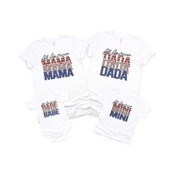 4th of July Shirts Matching Family Shirts, All American Mama, Dada, Babe, Mini,Nana,Girl,Fourth of July Shirts,Patriotic