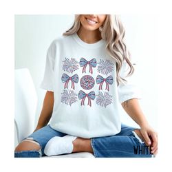 Comfort Colors Coquette 4th Of July Shirt for Womens Fourth Of July TShirt Oversized Coquette Fireworks TShirt Independe