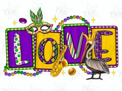 Love Mardi Gras Png Sublimation Design, Mardi Gras Png, Love Louisiana png, western Mardi Gras png, sublimate designs do