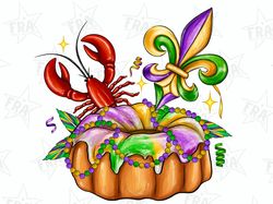 Mardi Gras king cake png sublimation design download, Mardi Gras png, Mardi Gras Carnaval png, Happy Mardi Gras png, des