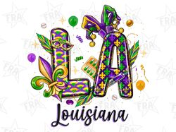 Mardi Gras LA Louisiana State Sublimation Design, Mardi Gras Png, Louisiana PNG,Mardi Gras Fleur De Lis, LA Louisiana Ca