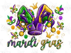 Mardi Gras with  hat png sublimation design download, Happy Mardi Gras png, jester hat png, sublimate designs download