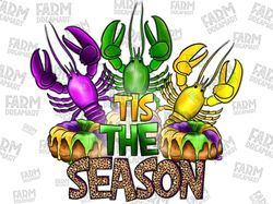 Crawfish Tis The Season Sublimation Design, Mardi Gras Party Png, Lobster Png, Leopard Design, Sublimation Design, Digit
