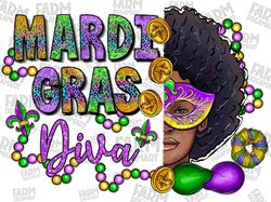 Mardi Gras Diva Afro Woman Png Sublimation Design,Mardi Gras Png,Mardi Gras Carnival Mask Png,Mardi Gras Diva,Afro woman