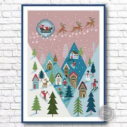 Cross stitch pattern Merry Christmas, Christmas holidays, Christmas tree. Merry Christmas Sample PDF 405
