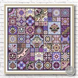 Cross stitch pattern. Decorative tiles with geometric squares 3. Magical Patchwork - Ethnic Folk Art PDF 428