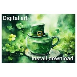 Instant download of a digital St. Patrick's Day greeting card
