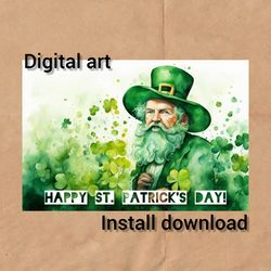 Instant download of a digital St. Patrick's Day greeting card