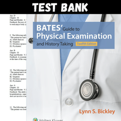 Latest 2023 Bates Guide to Physical Examination and History Taking, 12th Edition by Bickley Test Bank | All Chapters Inc